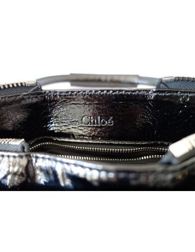 SAC CHLOE PADDINGTON CUIR VERNI NOIR 