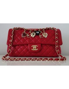 SAC CHANEL CLASSIQUE ST VALENTIN FRAMBOISE