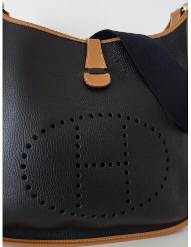 SAC EVELYNE HERMES CUIR BICOLORE