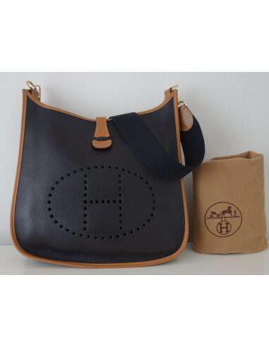 SAC EVELYNE HERMES CUIR BICOLORE