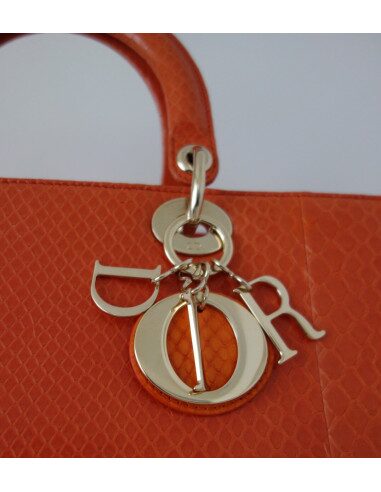 SAC LADY DIOR PYTHON ORANGE GM