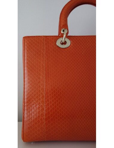 SAC LADY DIOR PYTHON ORANGE GM