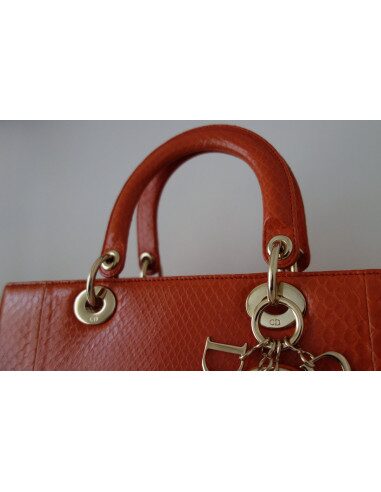SAC LADY DIOR PYTHON ORANGE GM