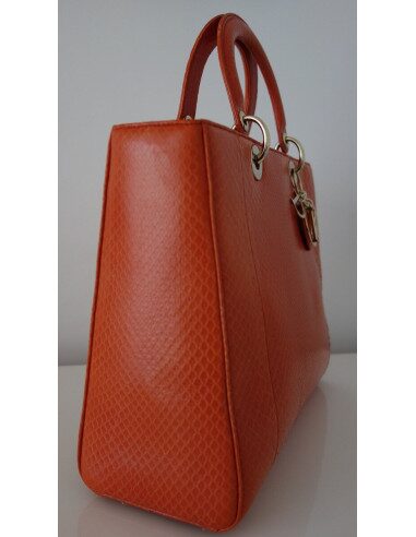 SAC LADY DIOR PYTHON ORANGE GM