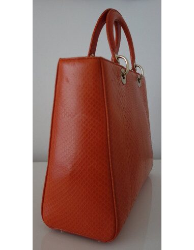SAC LADY DIOR PYTHON ORANGE GM