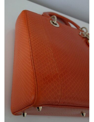 SAC LADY DIOR PYTHON ORANGE GM