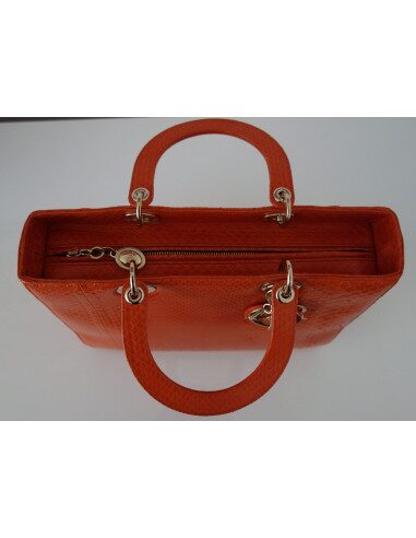 SAC LADY DIOR PYTHON ORANGE GM