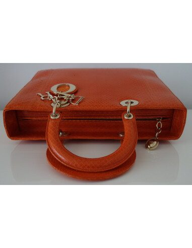 SAC LADY DIOR PYTHON ORANGE GM