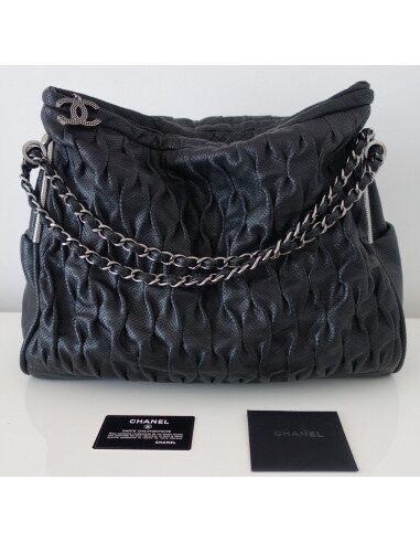 SAC CHANEL SHOPPING CUIR NOIR 