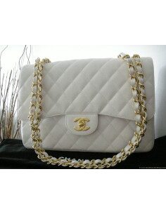 SAC CHANEL MADEMOISELLE BLANC GRAND MODELE 2.55