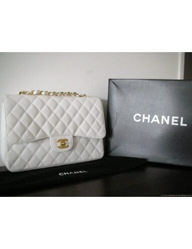 SAC CHANEL MADEMOISELLE BLANC GRAND MODELE 2.55