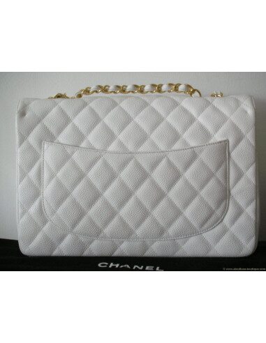 SAC CHANEL MADEMOISELLE BLANC GRAND MODELE 2.55