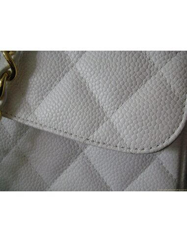 SAC CHANEL MADEMOISELLE BLANC GRAND MODELE 2.55