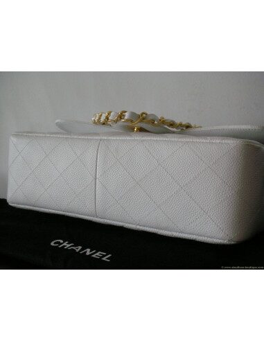 SAC CHANEL MADEMOISELLE BLANC GRAND MODELE 2.55