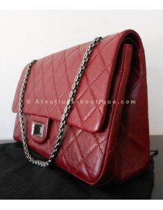 SAC CHANEL 2.55 JUMBO ROUGE BORDEAUX 2