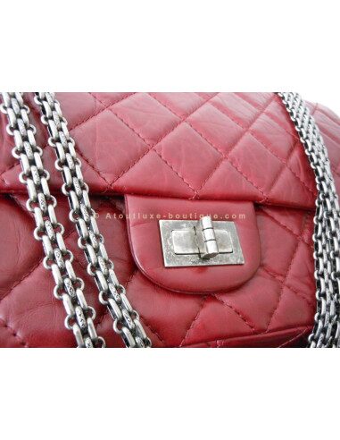 SAC CHANEL 2.55 JUMBO ROUGE BORDEAUX