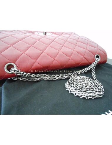 SAC CHANEL 2.55 JUMBO ROUGE BORDEAUX