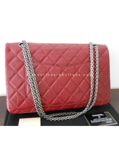 SAC CHANEL 2.55 JUMBO ROUGE BORDEAUX