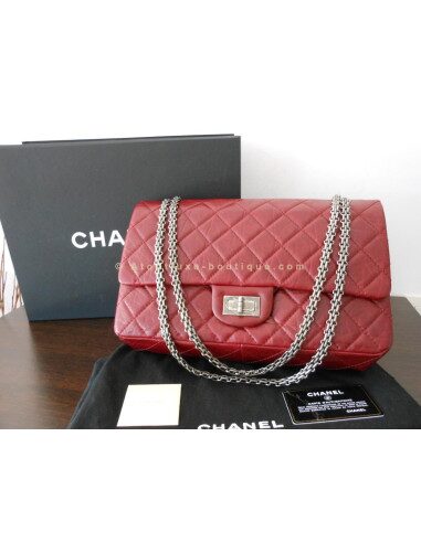 SAC CHANEL 2.55 JUMBO ROUGE BORDEAUX