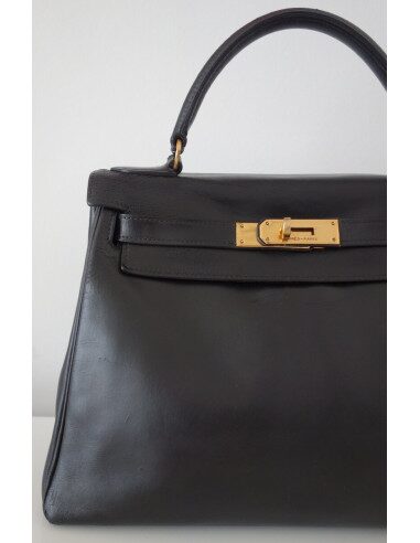 SAC HERMES KELLY VINTAGE 28 NOIR