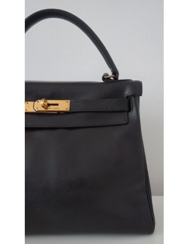 SAC HERMES KELLY VINTAGE 28 NOIR
