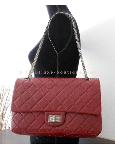 SAC CHANEL 2.55 JUMBO ROUGE BORDEAUX