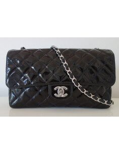 SAC CHANEL TIMELESS CUIR VERNI NOIR 