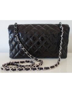 SAC CHANEL TIMELESS CUIR VERNI NOIR  2