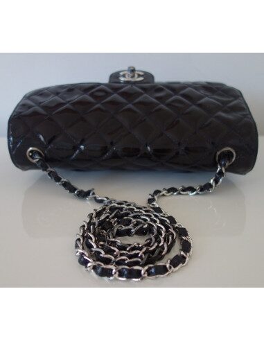 SAC CHANEL TIMELESS CUIR VERNI NOIR 