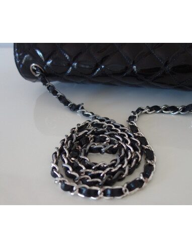 SAC CHANEL TIMELESS CUIR VERNI NOIR 