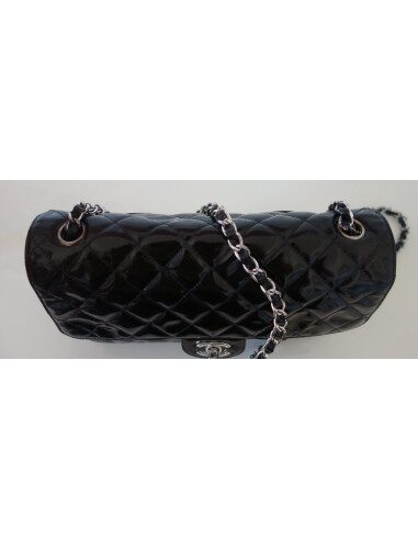 SAC CHANEL TIMELESS CUIR VERNI NOIR 
