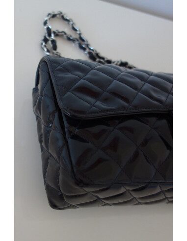 SAC CHANEL TIMELESS CUIR VERNI NOIR 