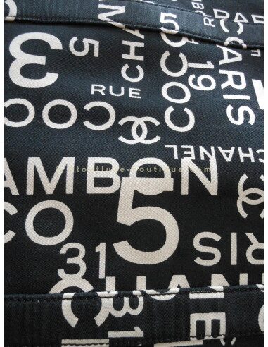 SAC CHANEL TOILE NOIR ET BLANC XXL