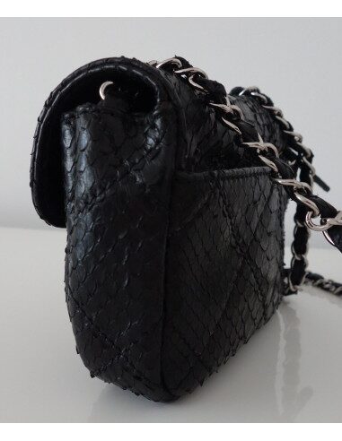 PETIT SAC CHANEL TIMELESS PYTHON NOIR