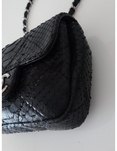 PETIT SAC CHANEL TIMELESS PYTHON NOIR