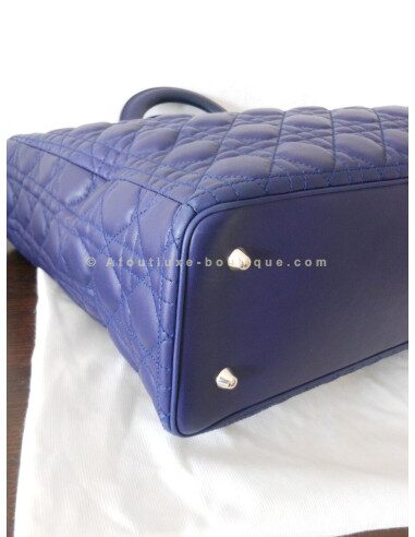 SAC LADY DIOR BLEU FONCE MAXI JUMBO