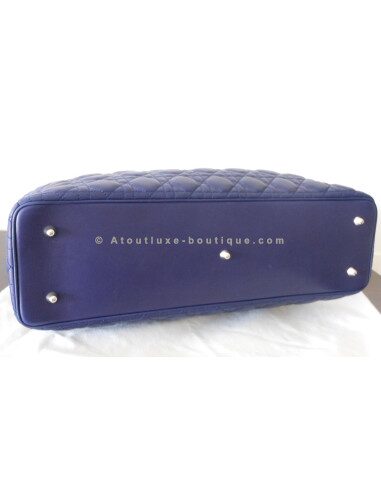 SAC LADY DIOR BLEU FONCE MAXI JUMBO