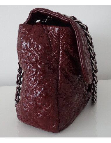 SAC CHANEL CUIR BORDEAUX GM