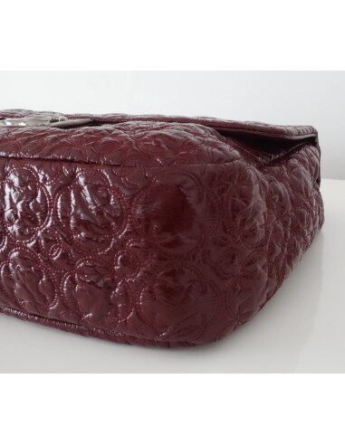 SAC CHANEL CUIR BORDEAUX GM