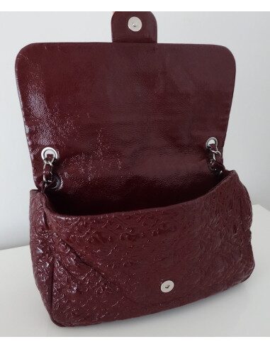 SAC CHANEL CUIR BORDEAUX GM