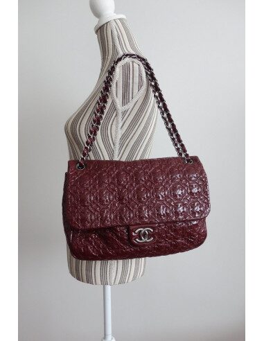 SAC CHANEL CUIR BORDEAUX GM