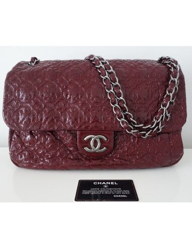 SAC CHANEL CUIR BORDEAUX GM