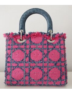 SAC LADY DIOR RAFFIA, JEAN ET CROCODILE 2