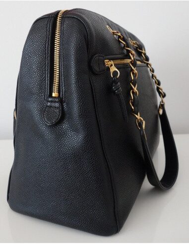 SAC CHANEL SHOPPING VINTAGE NOIR 