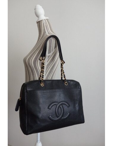 SAC CHANEL SHOPPING VINTAGE NOIR 