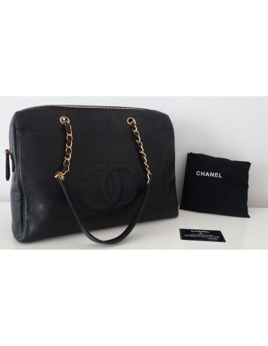SAC CHANEL SHOPPING VINTAGE NOIR 