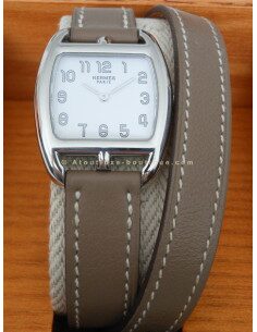 MONTRE HERMES CAPE COD TONNEAU PM BRACELET ETOUPE