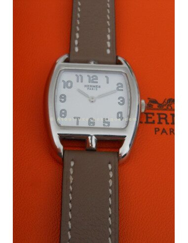 MONTRE HERMES CAPE COD TONNEAU PM BRACELET ETOUPE