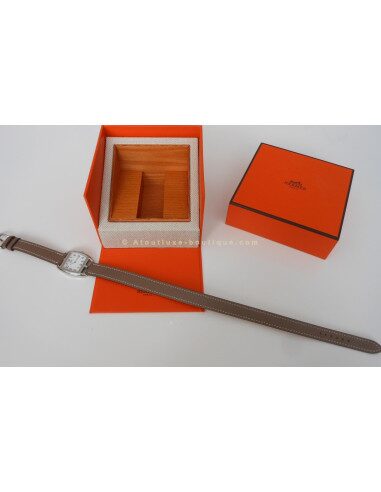 MONTRE HERMES CAPE COD TONNEAU PM BRACELET ETOUPE