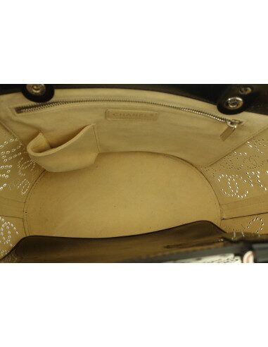 CABAS CHANEL CUIR NOIR